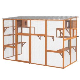 PawHut Catio, Playground Cat Window Box Outside Enclosure W/ Scratching Post