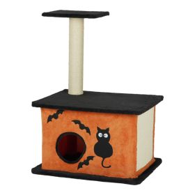 Halloween Cat Tree, Cat Tower Cat Tree For Indoor Cats With Spacious Cat Condo, Large Platform, Sisal Scratching Post, Orange & Black (Option: Orange and black)