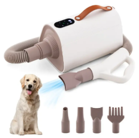 1 Pc Dog Cat Hair Blower With Negative Ion Function And Adjustable Temperature (Color: White)